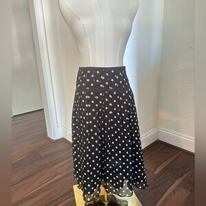 Ralph Lauren Black and White Polka Dot A-Line Skirt